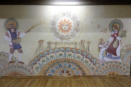 «Льняная губерния»: объемная роспись стен музея льна и конопли